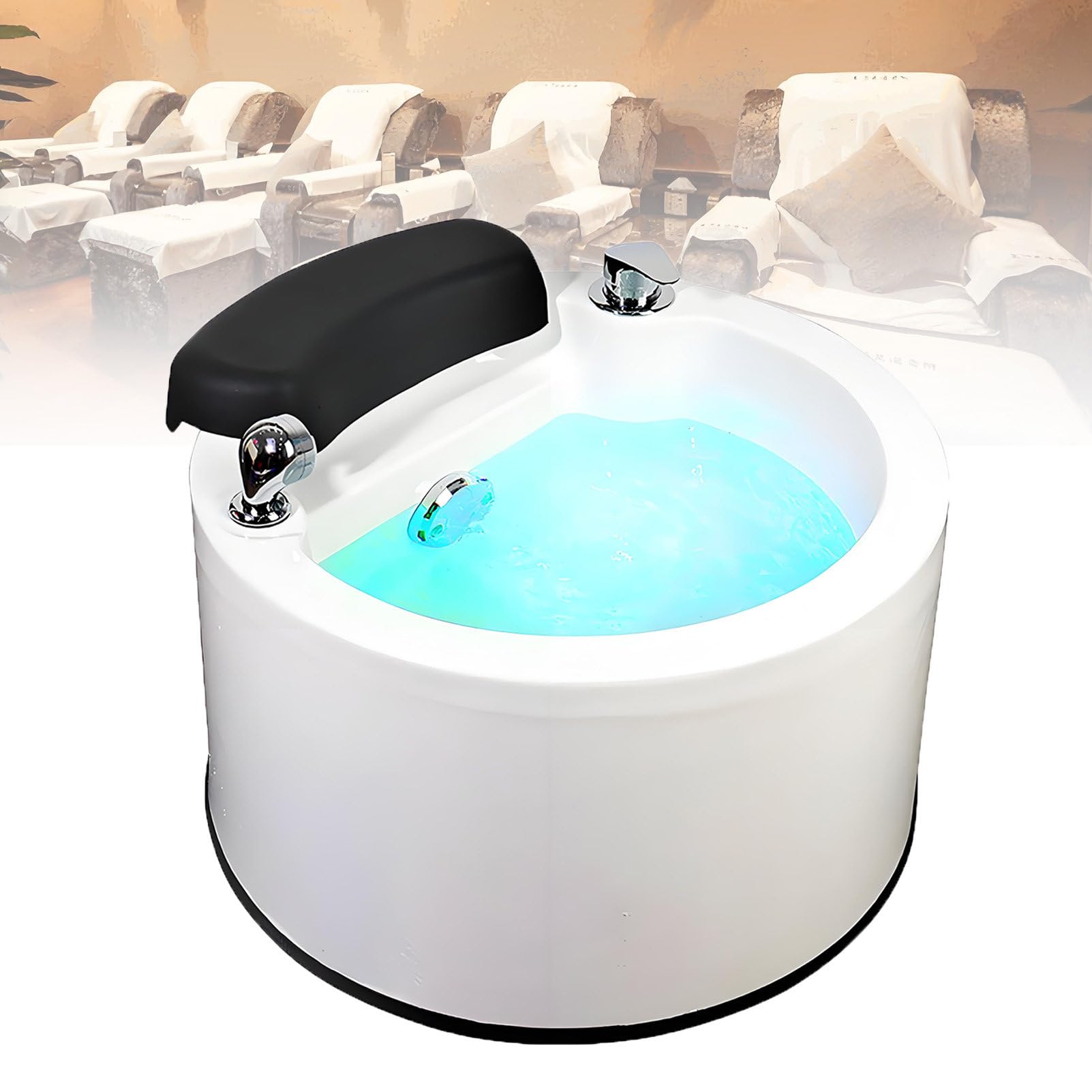 Vasca Idromassaggio per I Piedi con Massaggio Surf e Lampada Colorata, Bacinella per Pedicure in Acrilico, Vaschetta con Regolazione dell'Acqua Calda e Fredda, Doccetta, per Il Relax