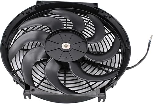 Miniatura 2 de 1 juego de ventilador negro de 14 pulgadas universal delgado ventilador eléctrico radiador motor ventiladores de enfriamiento Push Pull 12V con