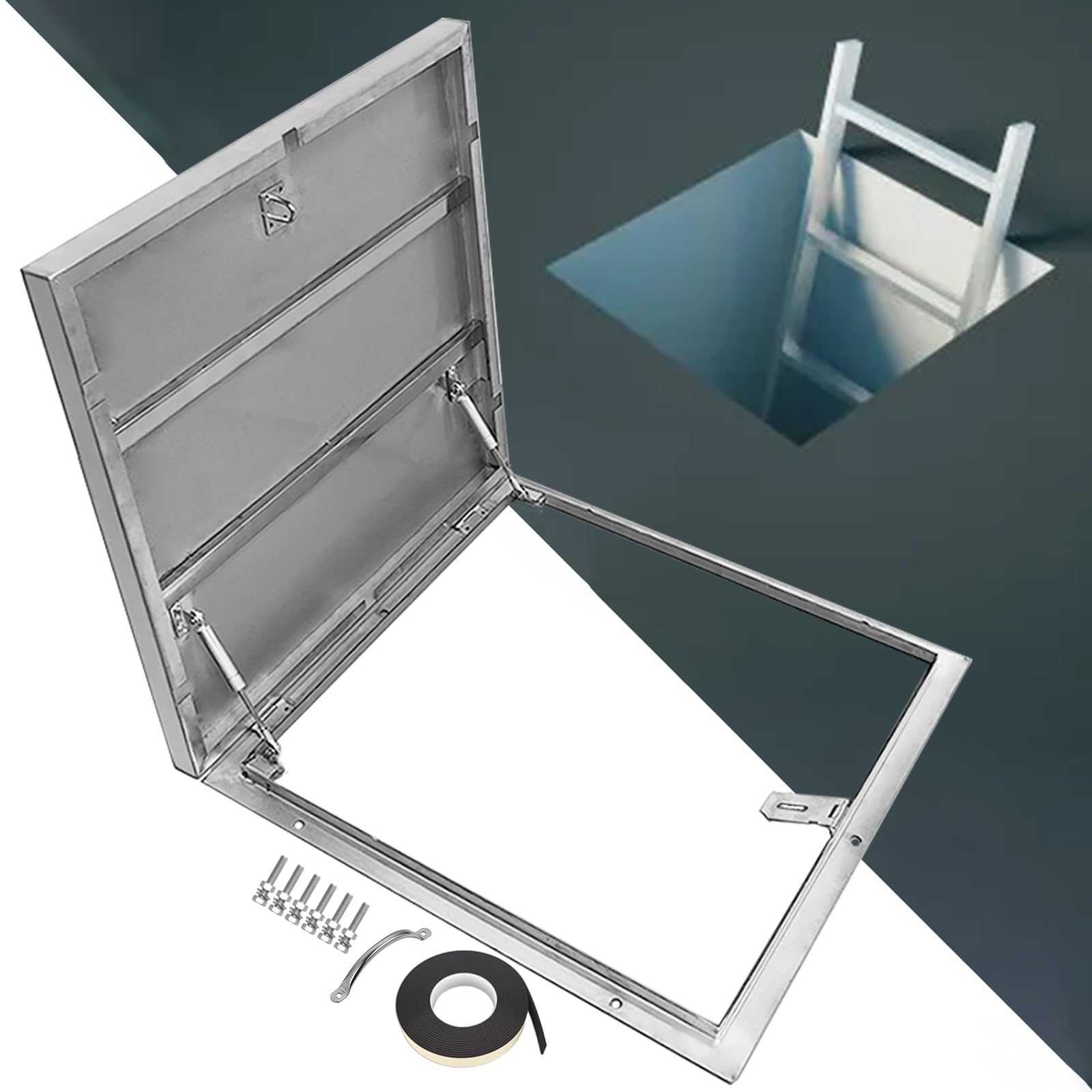 Escotilla de techo para ático en acero inoxidable 304 con diseño sellado hermético