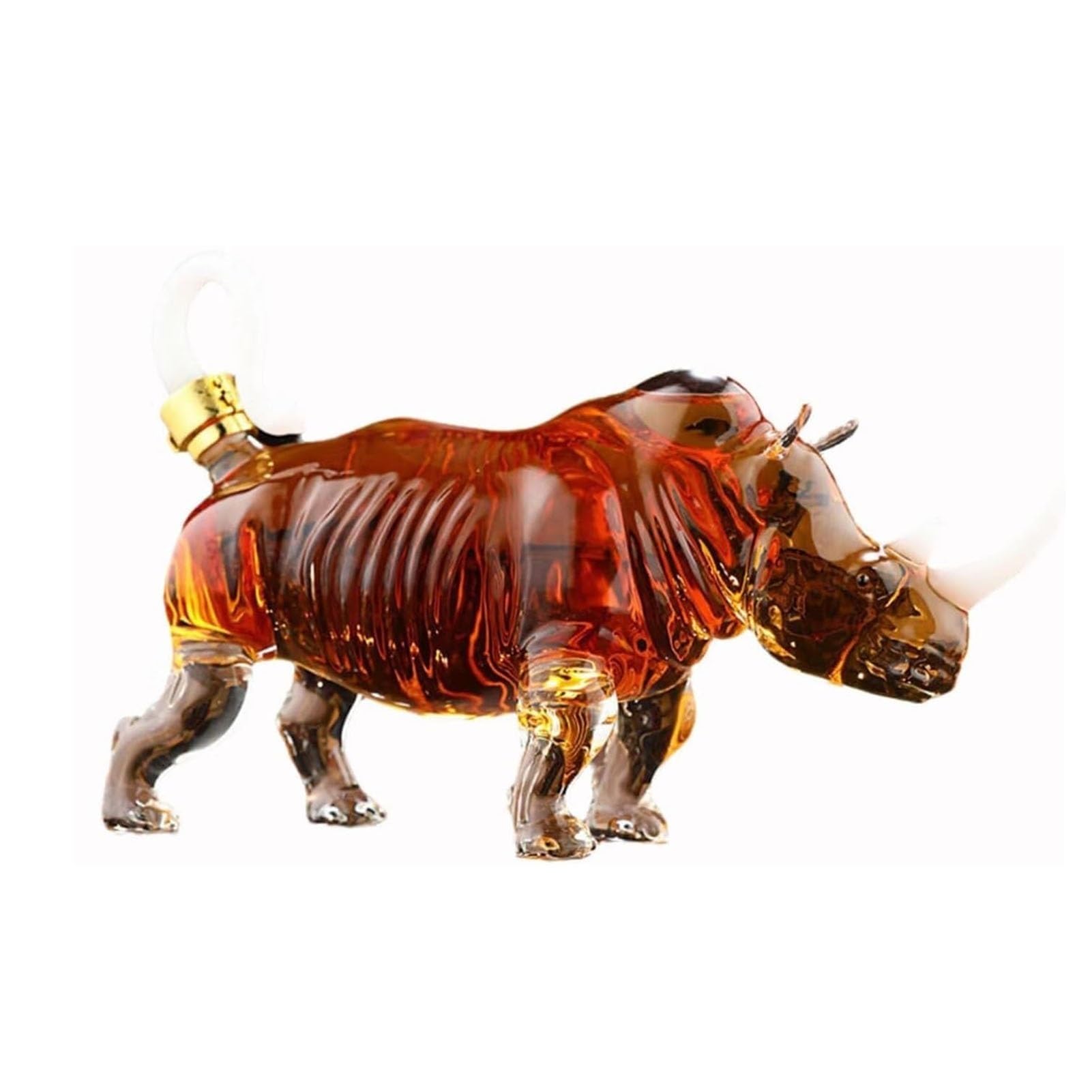 1000ML Decantador Whisky Arte Escultura - Escultura De Decantador De Whisky Con Forma De Rinoceronte En 3D, Botellas De Vino De Vidrio Novedosas, Regalo Para Hombres, Recipientes Para Vino