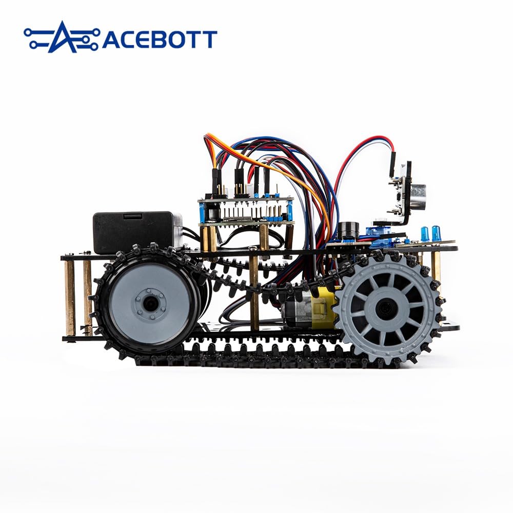 ACEBOTT Robot Tank QD004, zestaw do konwersji z pakietem rozszerzającym QD004, programowalny robot edukacyjny