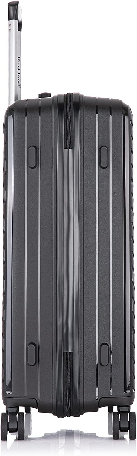 Rockland Prague Hardside Luggage with Spinner Wheels, Black, 3-Piece Set (20/24/28)