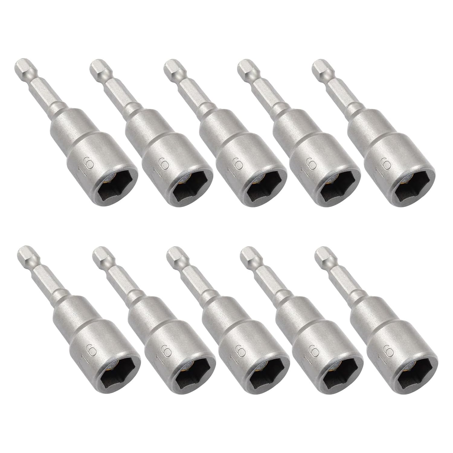 Yiiseejo 10 Pcs Hex Magnetic Power Hex 7/16 Inch, Drill Bit Nut Driver Magnetic Extension Socket, Quick Change Socket Nut Impact Driver for Electric