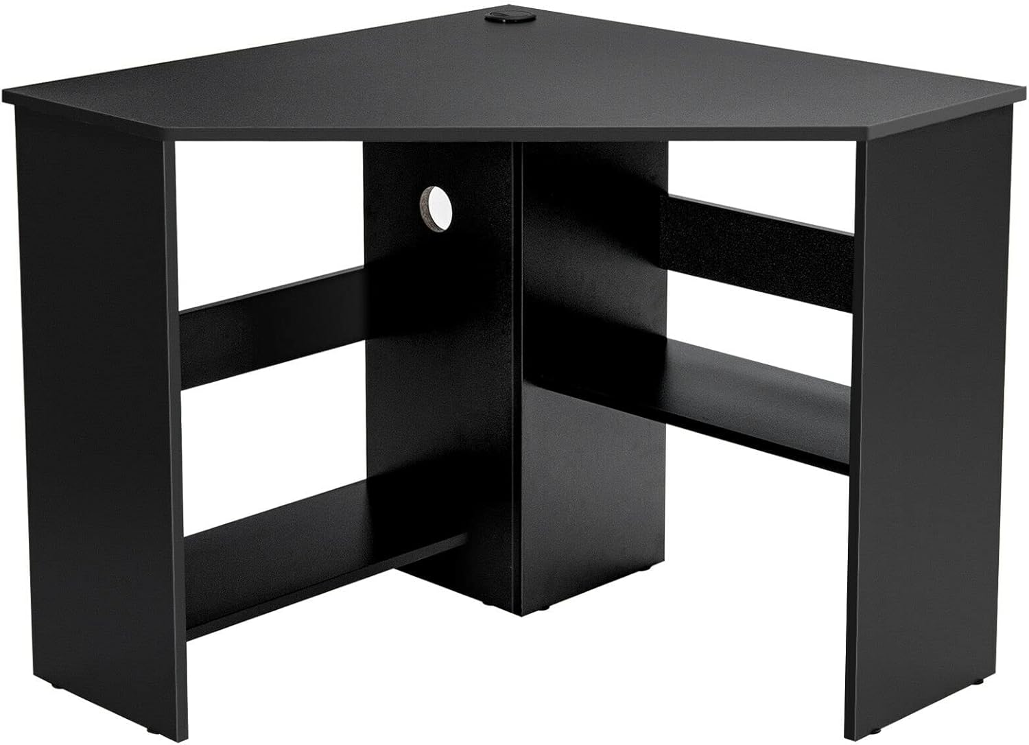 Corner Computer Desk Triangle Writing Workstation w/Storage Shelf