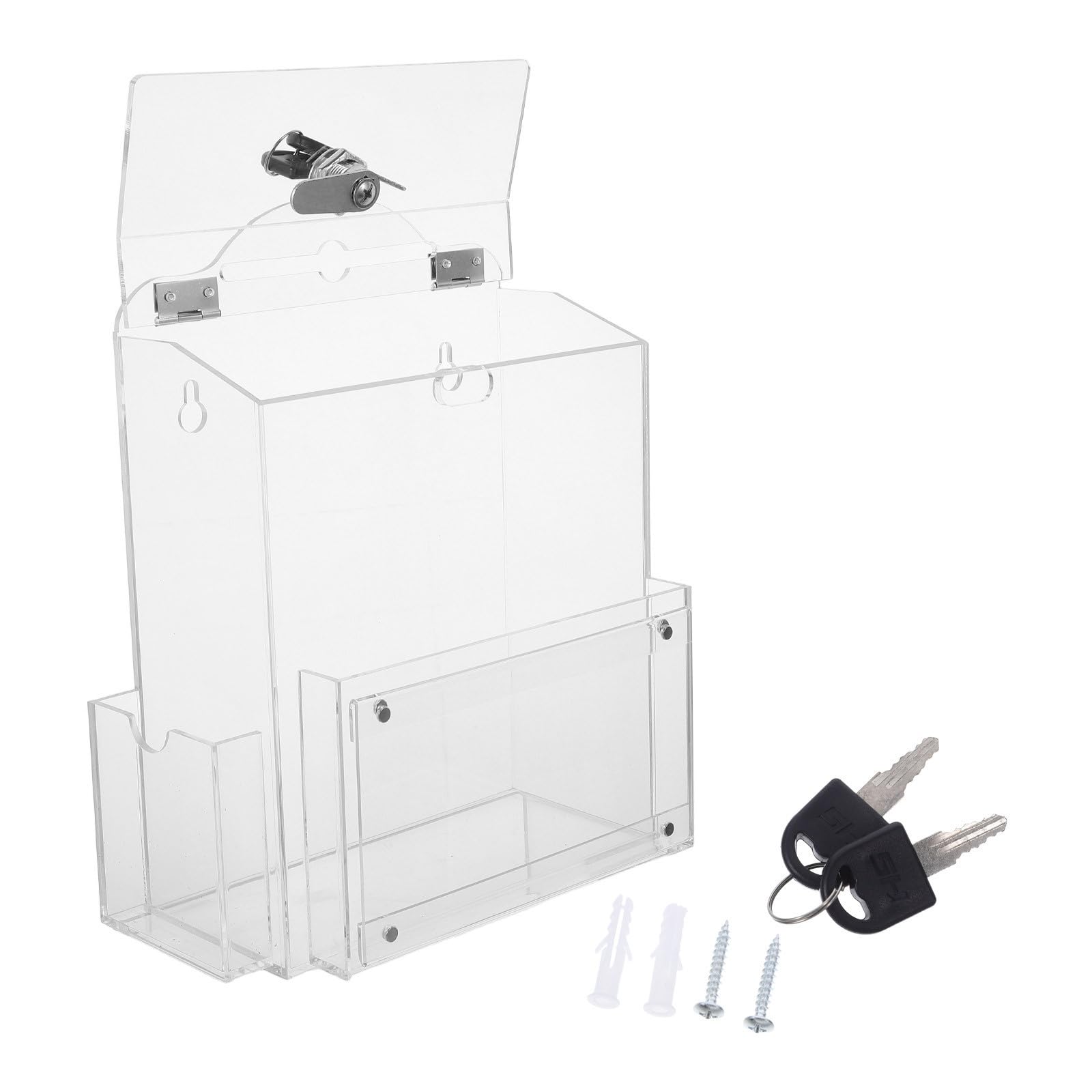 Caja para Donaciones de Acrílico Transparente con Llave