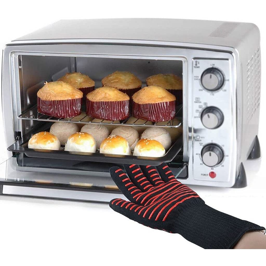 Deux Gants D'isolation Thermique en Coton Épais Résistants Aux Hautes Températures À l'usure Durables Antidérapants Et Anti-Brûlures