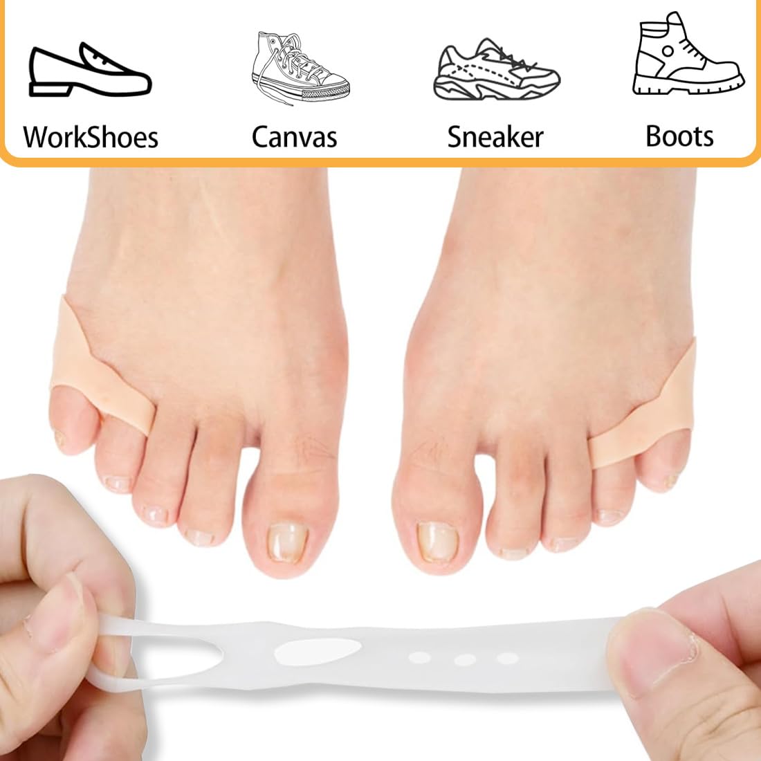 4 Pares Separadores de Dedos Pequeños, Corrector de Dedos Superpuestos, Cuidado de Corrección de Dedos, Separadores de Gel para Dedos, Protección y Relajación para los Pies