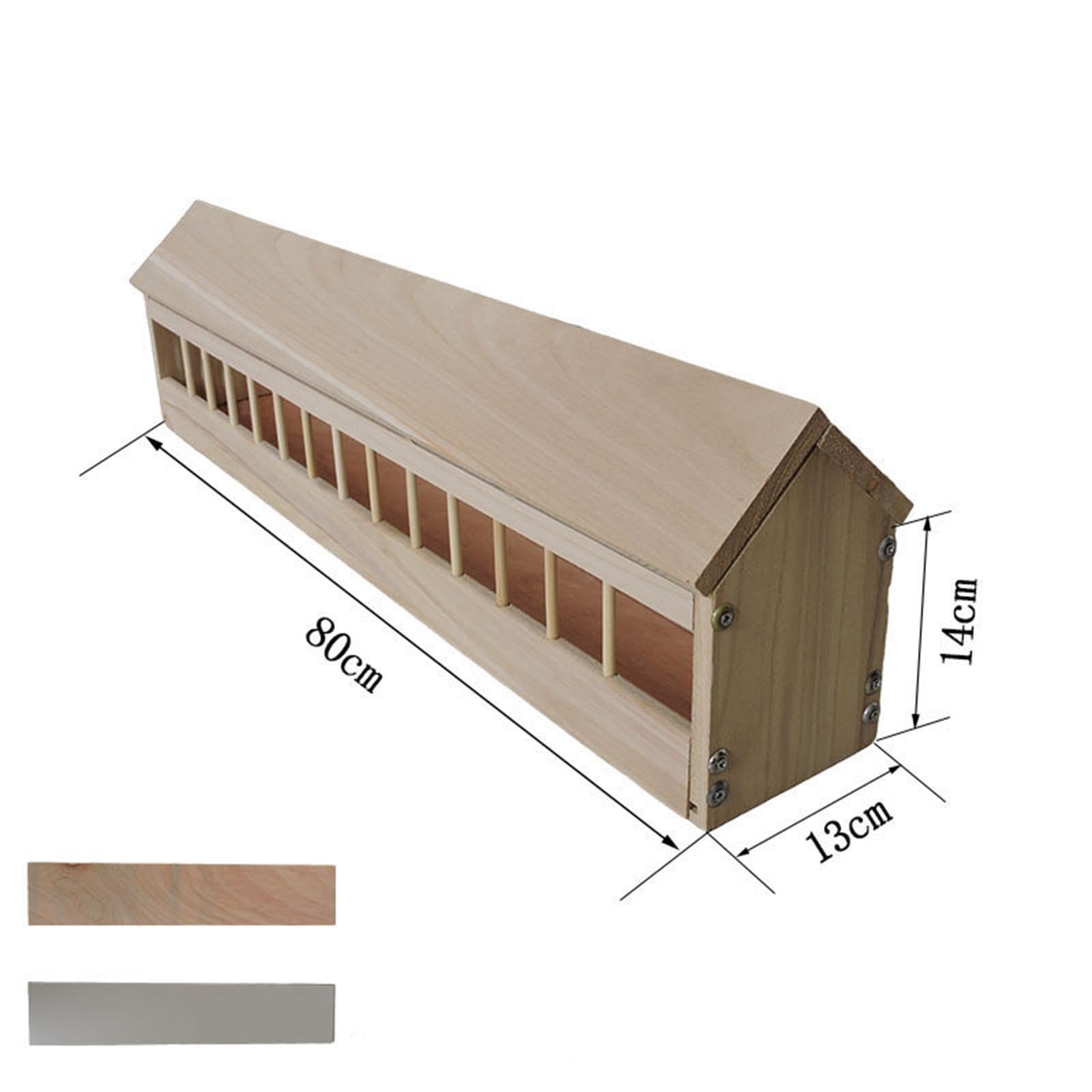 Comedero para Palomas Comedero para Pollos Plato para Aves de Corral Y Alimentador para Codornices de Madera Resistente para Uso Continuo Adecuado Pa, 80cm