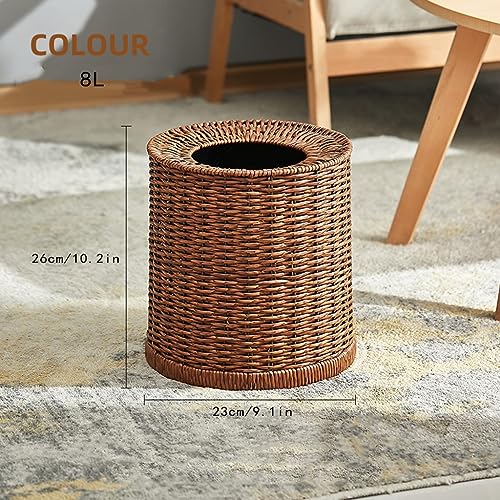 Cesta de basura de mimbre ovalada que evita manchas con forro impermeable 2