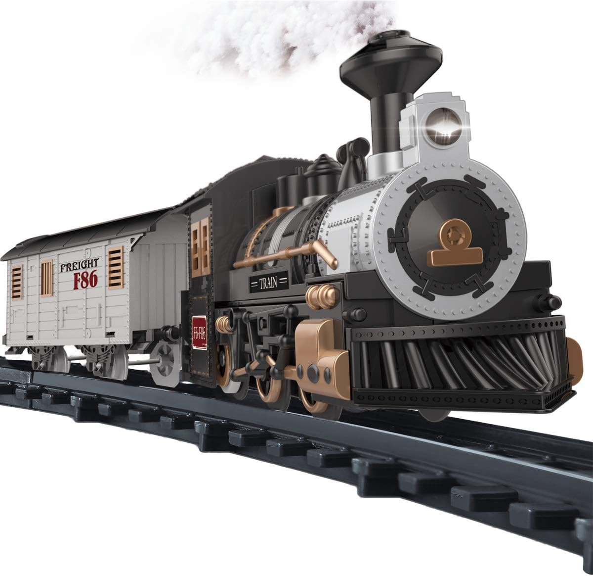 Fistone Electric Rail Play Trains Railway Track Sets with Realistic Sound and Light Effects Simulation Model Toy for Kids