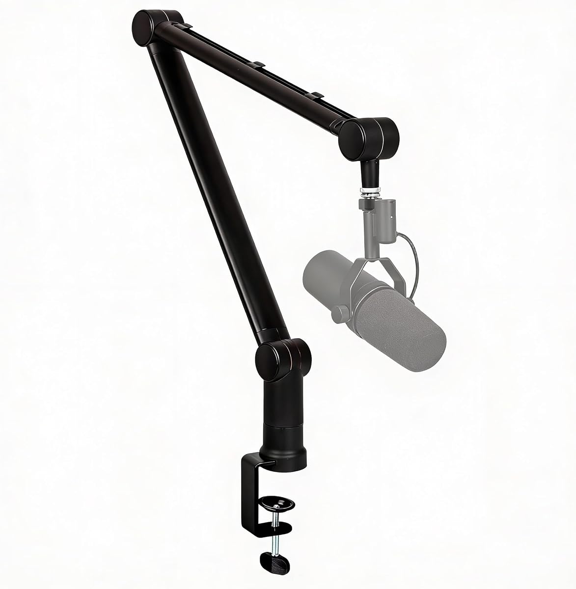 Boom Arm - Adjustable 360° Rotatable Microphone Sturdy Stainless Steel Mic Desk, Table Stand Foldable Scissor Stable Mount Arms for Radio Studio, Podcast, Gaming