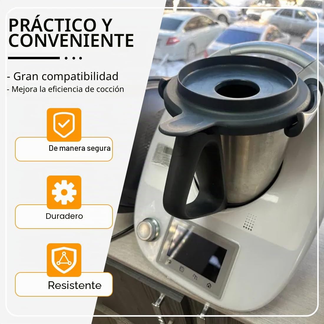 Tapa/tapadera del vaso/jarra con junta de goma integrada, 1 Pieza Tapa Accesorios Compatible con Tm5 / Tm6, se Puede Instalar en Vaso batidora de Mano, Multicolor