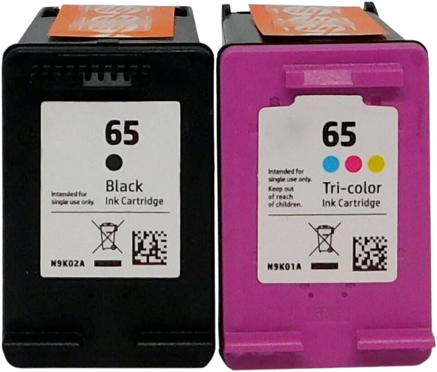 Weizhiya for HP 65 Ink Cartridges for HP Printer Black and Tri-Color Standard
