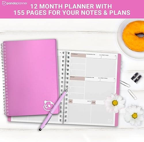 Vista 38 de Panda Planner 2025 Undated Daily Planner with Hourly Schedule 5.75" x 8.25" – 90 Days Daily Journal with Spiral Binding – To Do List Notebook with