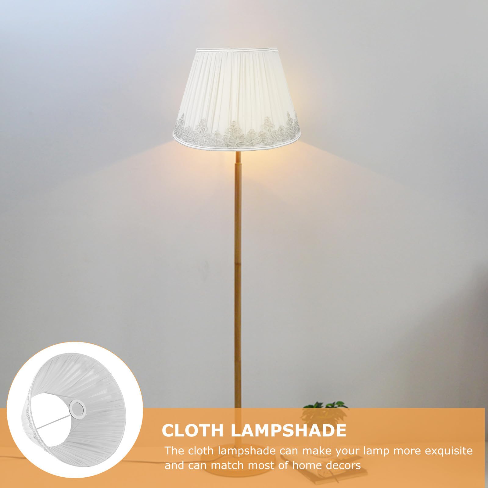 Abat-jour en Tissu Blanc E27 Décoratif pour Lampe et Bougies