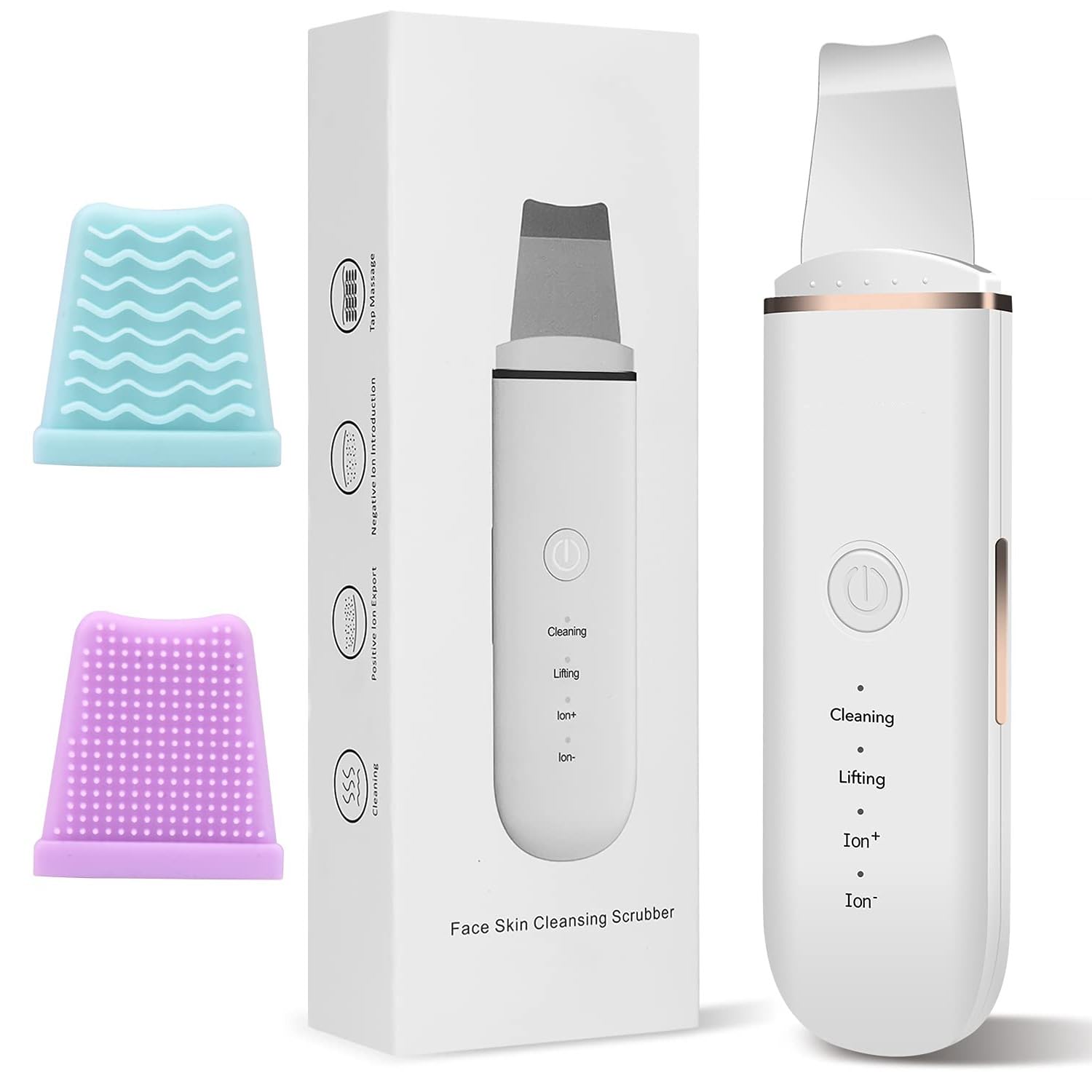 Gnker Skin Scrubber Blackhead Cleaning Tool - Blackhead Extractor, Pore Cleaner, Facial Scrubber Spatula, Comedones Extractor for Deep Facial Cleansing