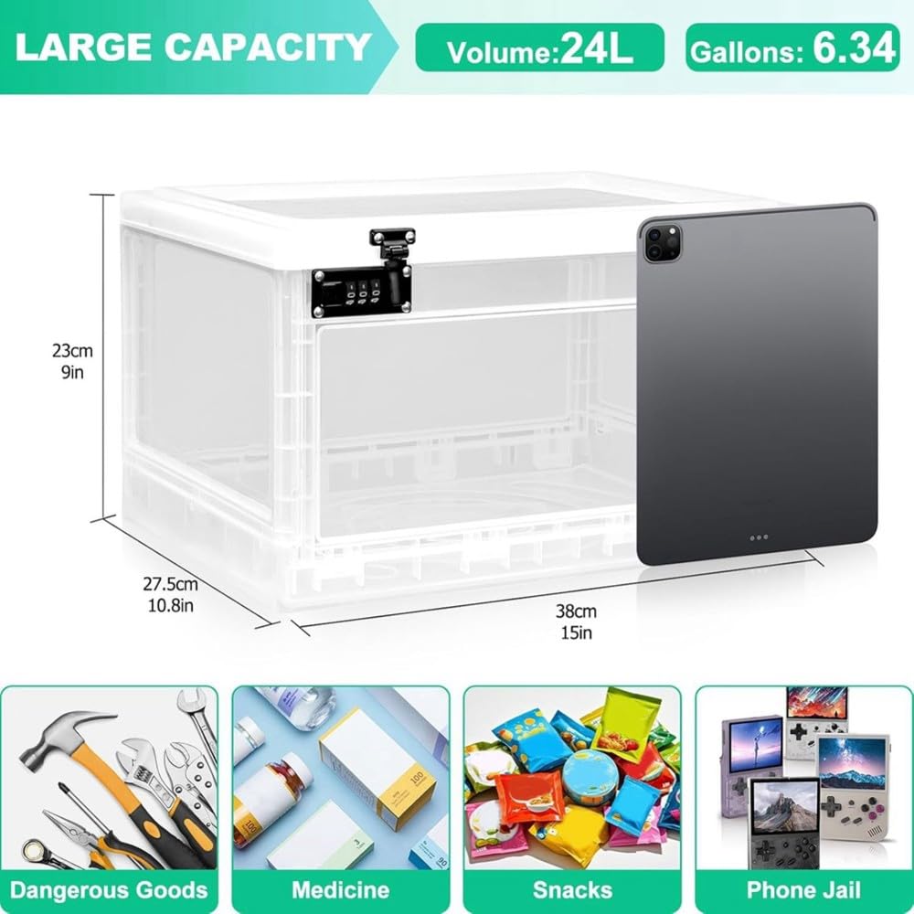 Coffre-Fort Plastique sans Verrouillable Snacks Cuisine Compact