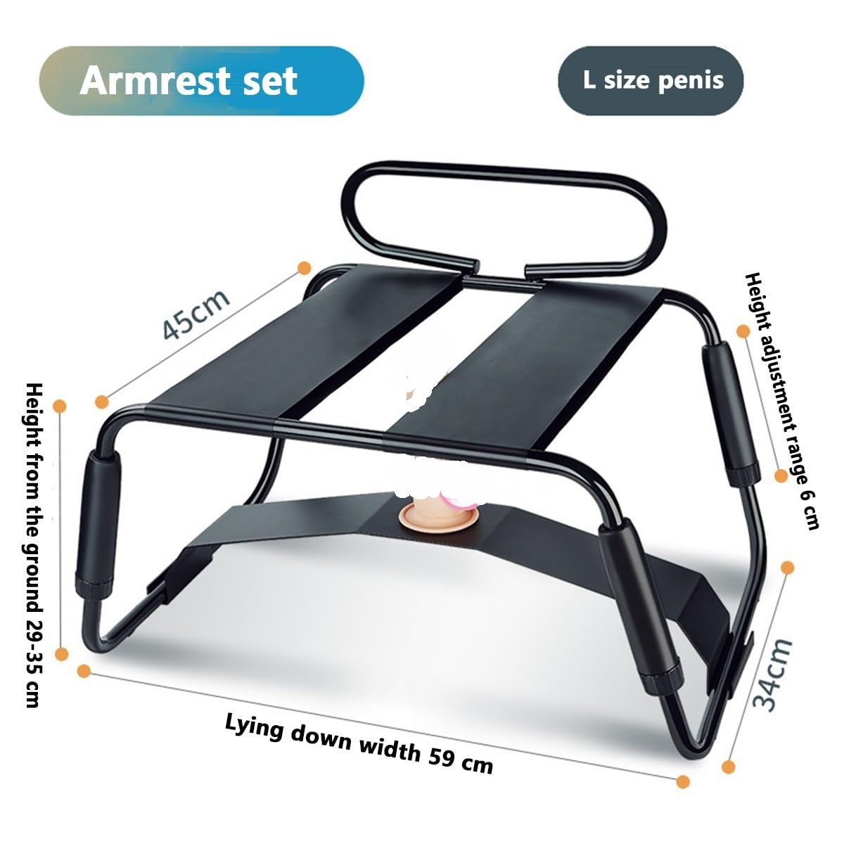 Chaise sexuelle, banc sexuel à hauteur réglable avec main courante, meubles sexuels(Armrest type with L dildo)