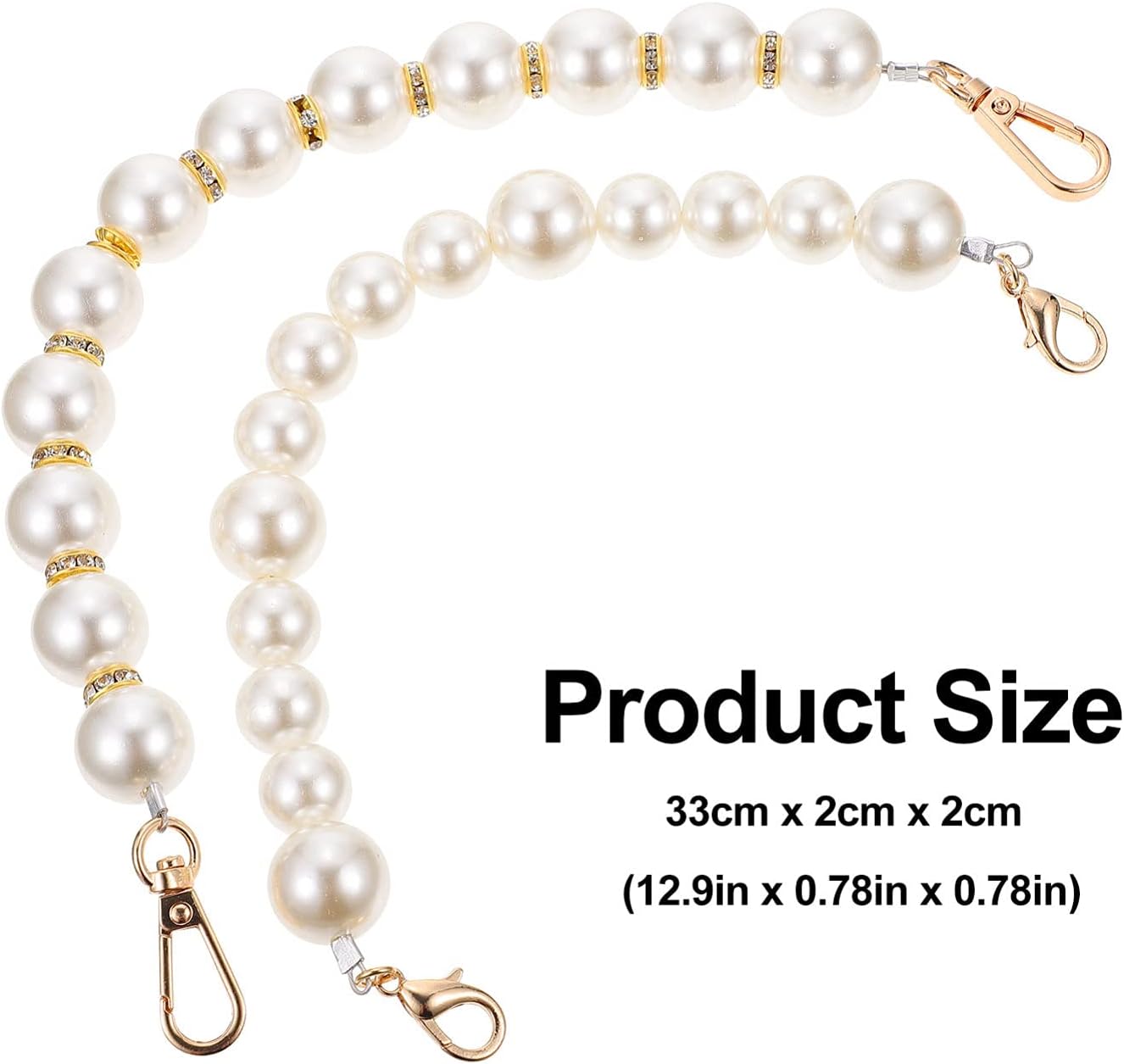 BESTOYARD 2pcs Pearls Beads Purse Handle Short Handbag Chains Decorative Beaded Purse Strap Replacement with Golden Clasp for DIY Purse Wallet Clutch : Sports & Outdoors