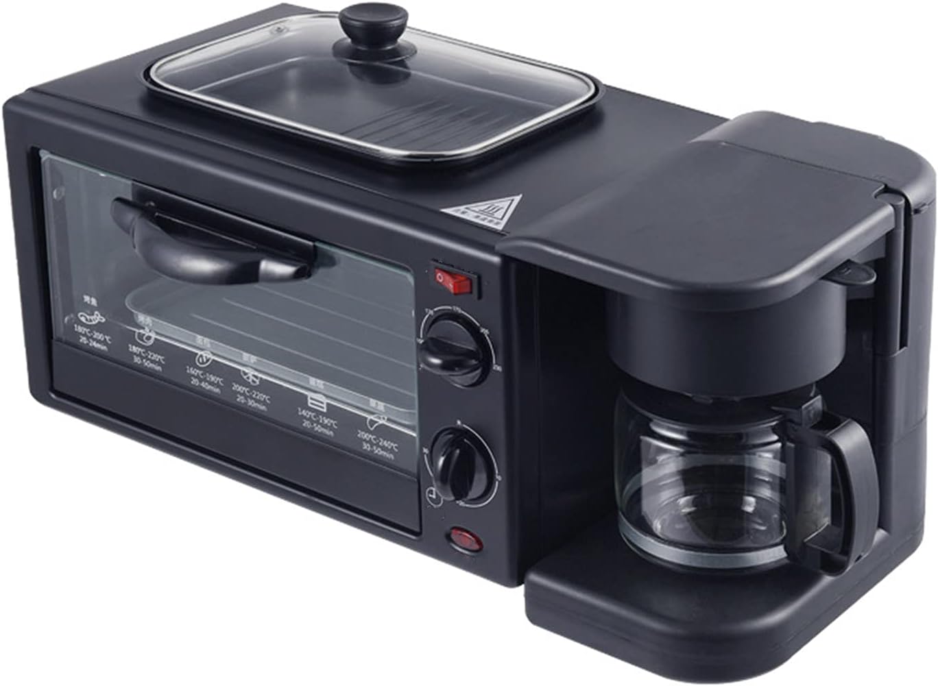 Multifunctional Breakfast Machine Three-in-One Oven Kitchen Appliances Adjustable Temperature and Time Simple Operation for Making Coffee Barbecue Cake