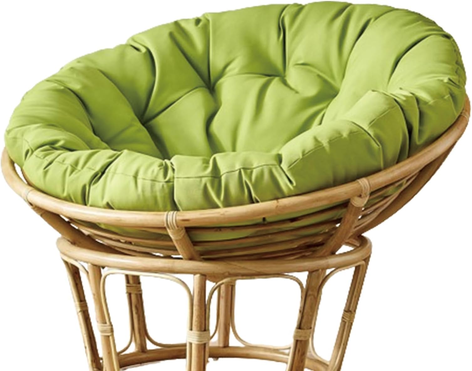 Garden Round Papasan Chair Cushion | Water Resistant Indoor Outdoor Hammock Rattan Swing Seat Pad | Comfy Tufted Patio Furniture Cushions | Hanging Egg Chair Pads