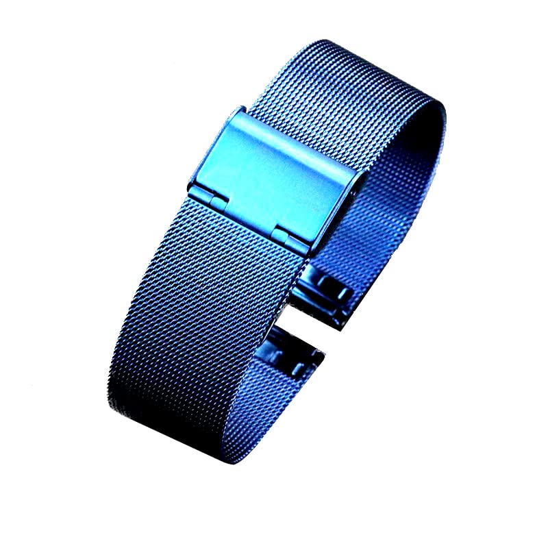 Image of 12mm 14mm 16mm 18mm 20mm 22mm 24mm Mesh Bracelet Stainless Steel Black Blue Golden Rose Pink Silver Brown Watch Band Interchangeble