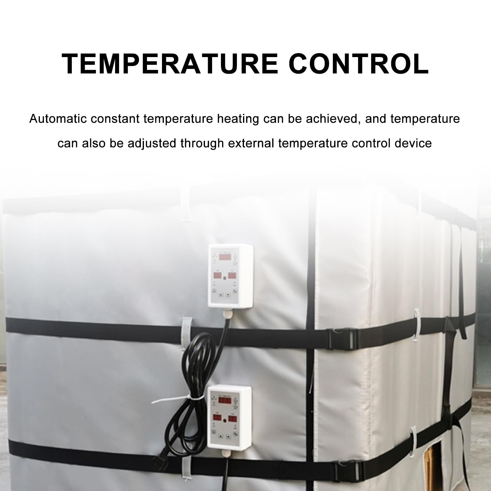 Elektrischer Heizer FüR IBC-TonnenfäSser, Heizmantel FüR 55 Gallonen/264 Gallonen ÖLfäSser, Temperaturregler 0~150℃, Heizdecke FüR TonnenfäSser,1000L-Grey