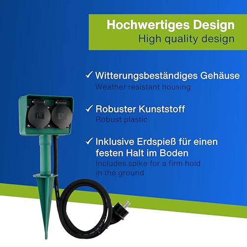 Rev Ritter 0595004555 - Presa Elettrica Doppia Con Innesto Per Terreno, 1,4 M - 3