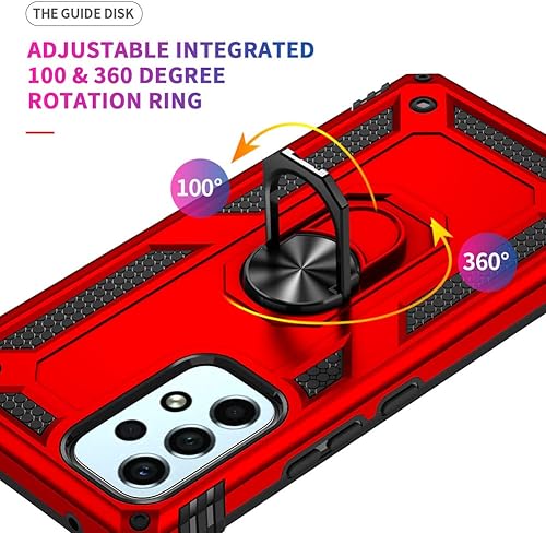 Miniatura 5 de Funda para Galaxy A53 5G, Samsung A53 5G con protector de pantalla HD, soporte de anillo de grado militar, soporte de automóvil de 15 pies, probada