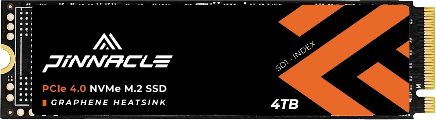 Timetec 4TB PCIe 4.0 Gaming SSD with Graphene Heat Spreader NVMe PHISON PS5027-E27T PCIe Gen4x4 M.2 2280 3D NAND TLC 4000TBW Read/Write Speed Up to 7,000/6,400 MB/s for PS5 Pro, PC Laptop, Desktop