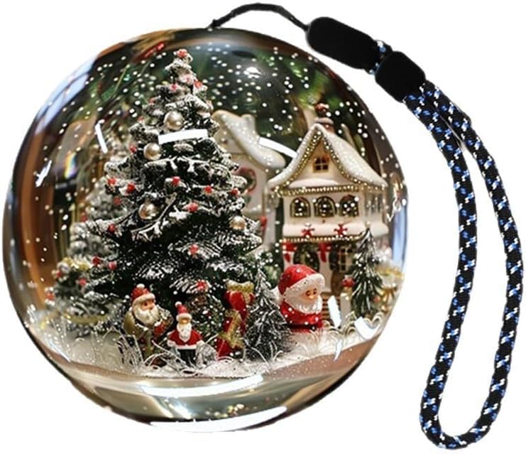 7cm Crys-tal Video Christmas Light, Xmas Memory Sphere-Lamp with LED for Anniversaries, Birthdays, Weddings Occasions, Digital Display Decor Lamp for Home Celebration Memories(Blue)