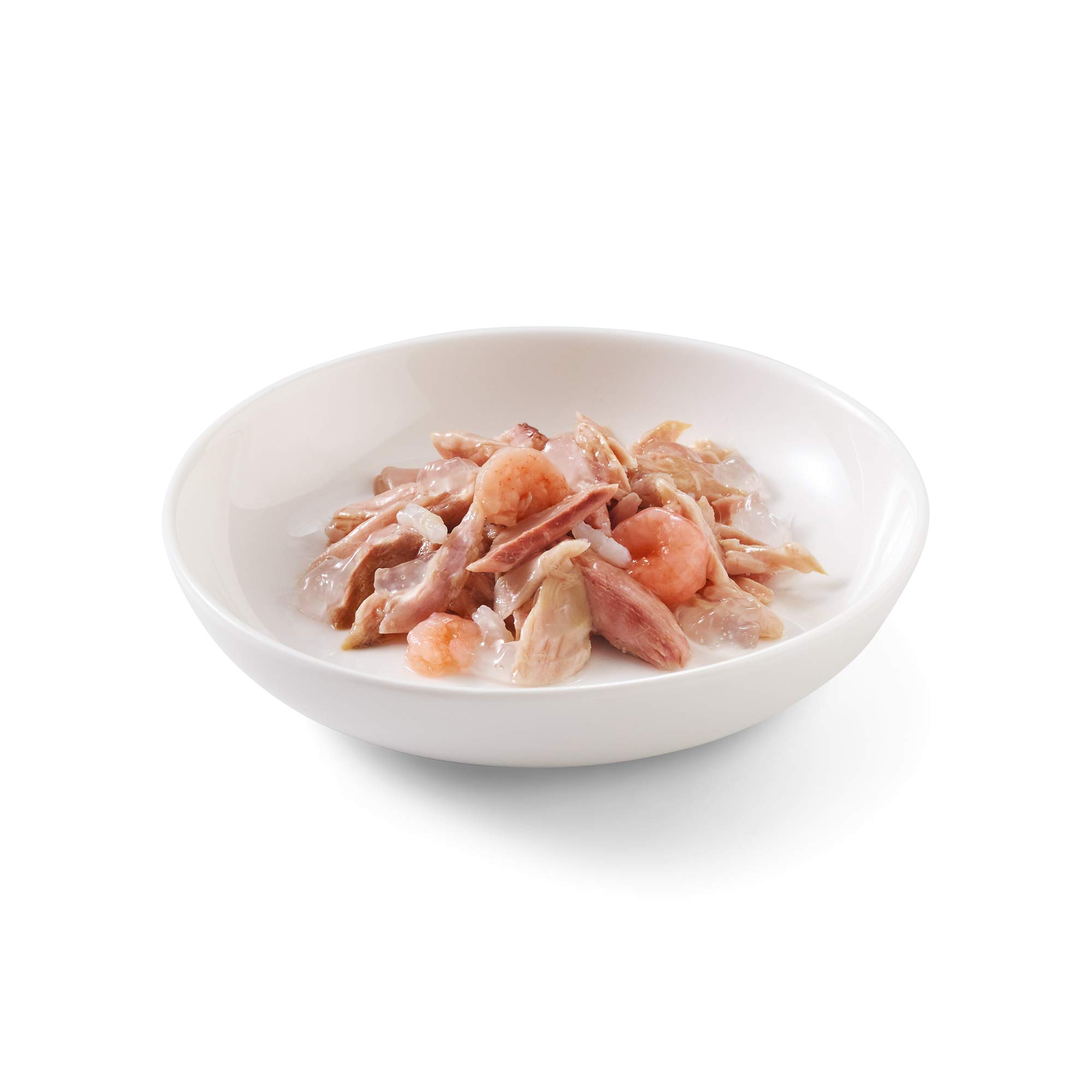 Schesir, Cibo Umido per Gatti Adulti al Gusto Tonnetto con Gamberetti Preparato in Morbida Gelatina - Totale 0,84Kg (6 Lattine da 140G)
