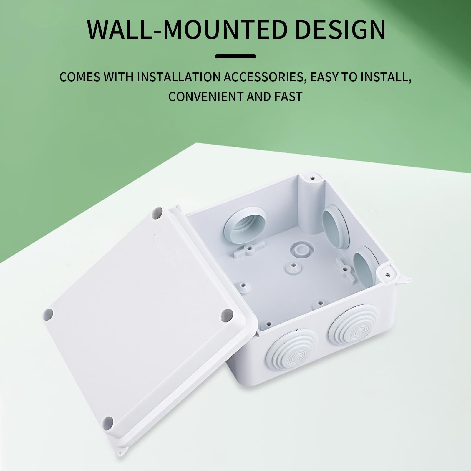 BLACK WATERPROOF JUNCTION BOX 100 X 100 X 70MM IP65 PVC PLASTIC FOR OUTSIDE UK E - Foto 7