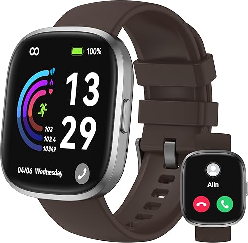 Reloj inteligente (respuestahacer llamada), relojes inteligentes HD de 1.83 pulgadas para hombres y mujeres, IP68 impermeable rastreador de fitness