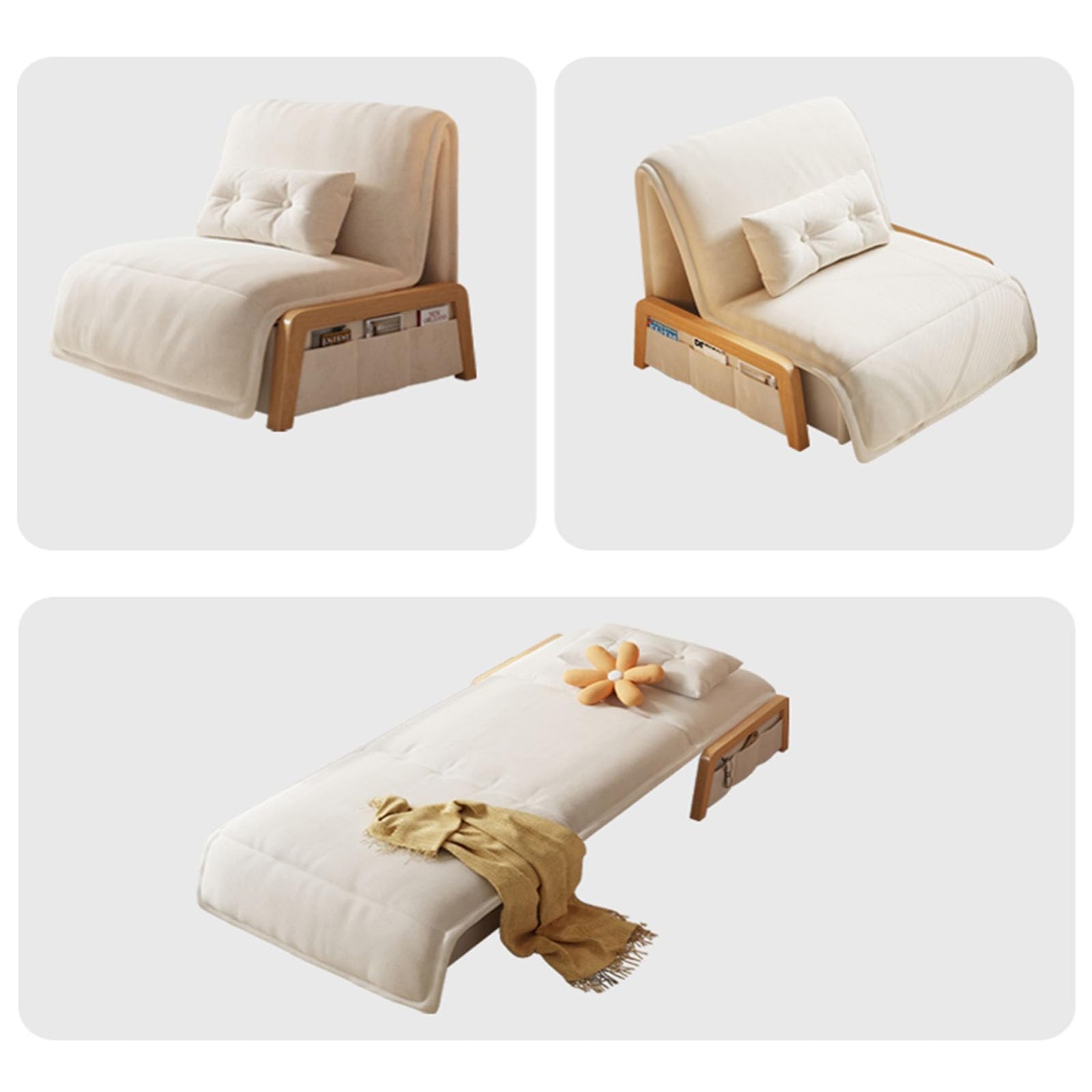 Divano letto pieghevole Divano Letto, Elettrico Pieghevole, Pouf Multifunzione con Schienale Regolabile Sedia Convertibile Moderna for Soggiorno Appartamento Ufficio