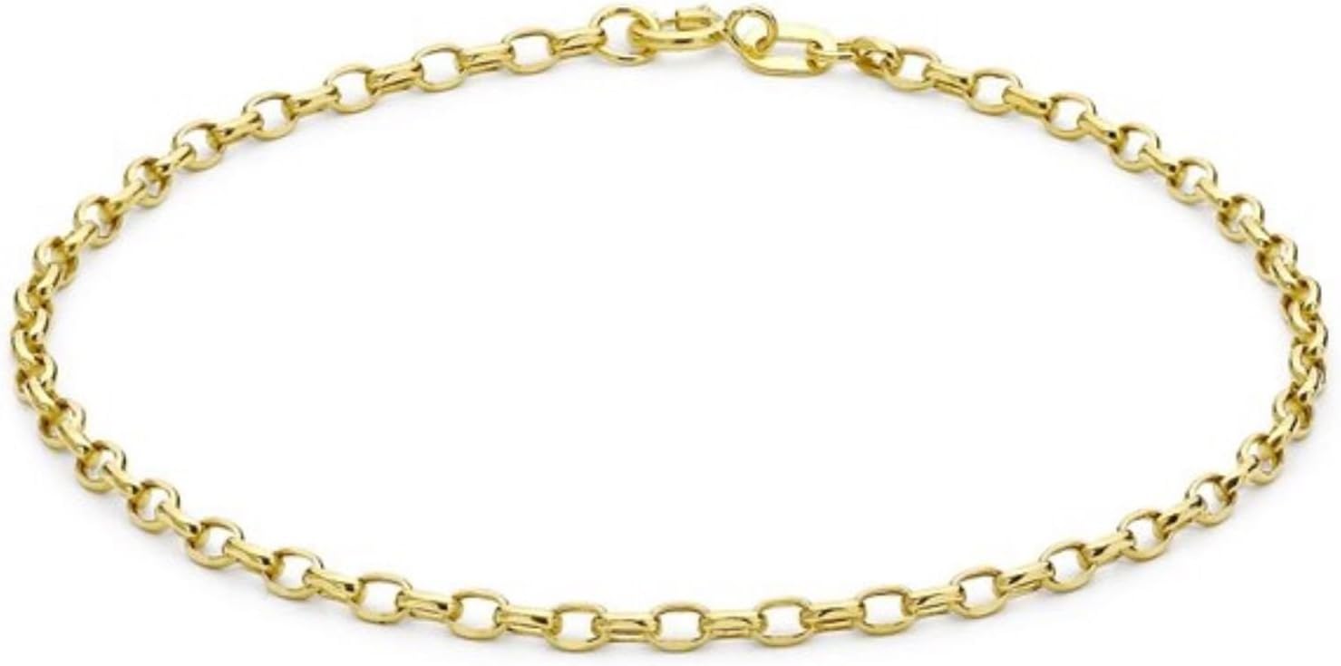 9ct YELLOW Solid GOLD Bracelet 19cm/7.5Inch Hallmark UK Gift Boxed + FREE Gift Town Talk Gold Cloth