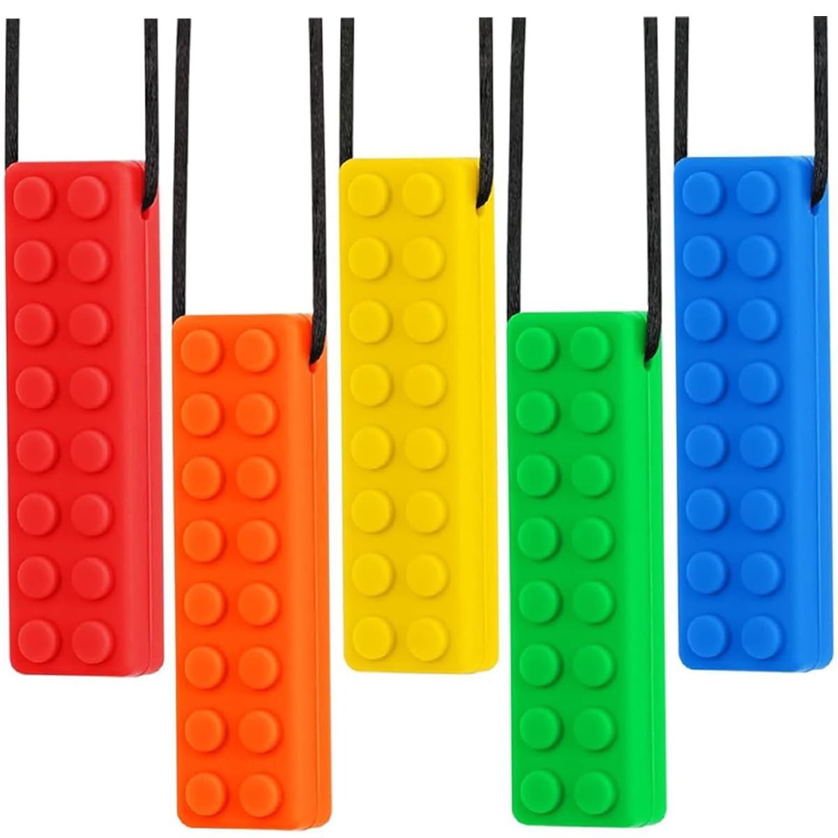YISIMIN Chew Necklaces for Sensory Kids 5PCS Chew Necklaces Bundle for Boys and Girls with Autism Biting Chewing, Teething