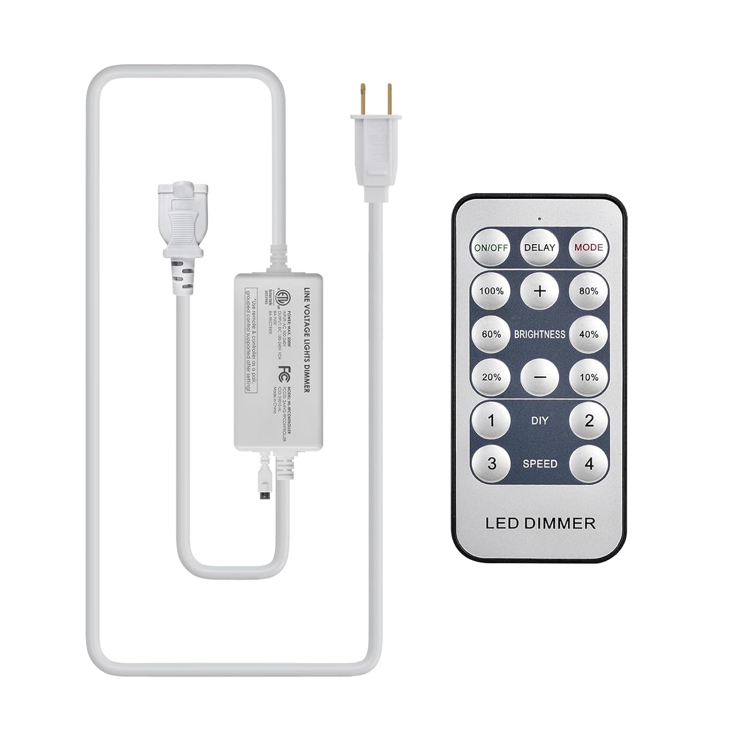 Dimmer for LED Rope Light,Wireless Dimmer Remote and Controller with Memory Function, Ideal for Indoor Home, Cabinet, DIY