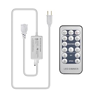 Dimmer for LED Rope Light,Wireless Dimmer Remote and Controller with Memory Function, Ideal for Indoor Home, Cabinet, DIY