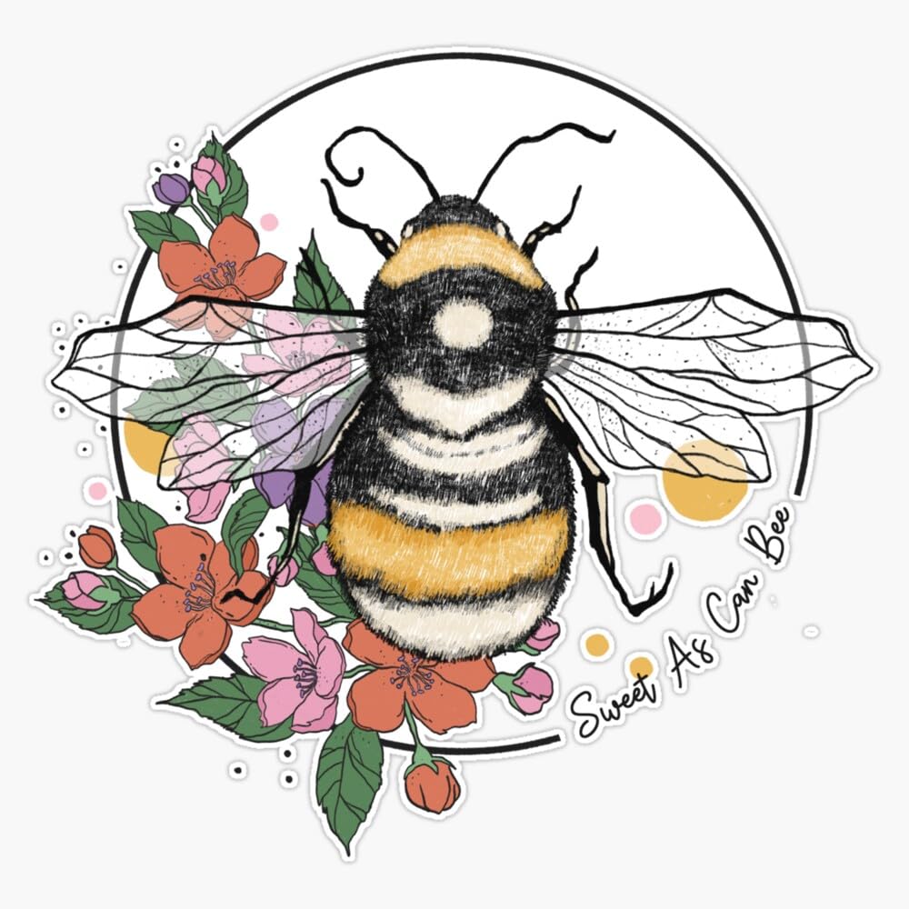 Sweet As Can Bee Vintage Positivity Sticker Vinyl Waterproof Sticker Decal Car Laptop Wall Window Bumper Sticker 5"