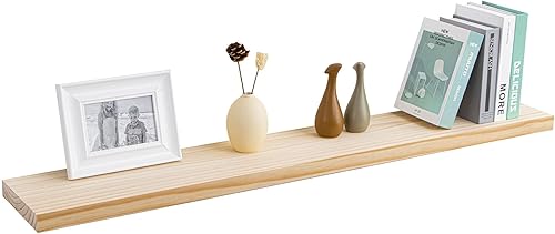 Miniatura 9 de Estantes flotantes de 36 pulgadas de largo, 8 pulgadas de profundidad, madera de pino maciza rústica de alta calidad para almacenamiento, montaje en