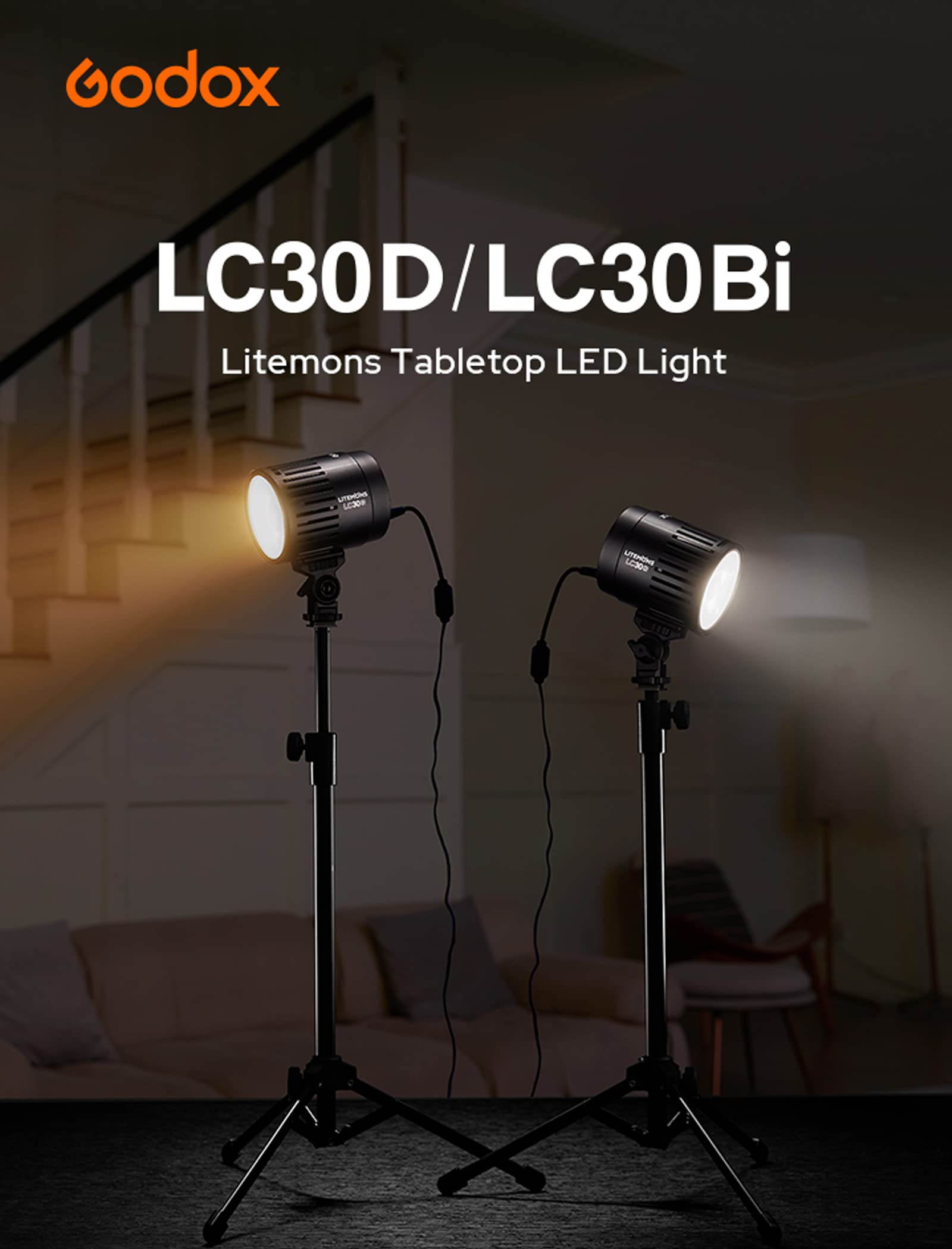 Amazon.com : Godox LC30Bi 3200K-5600K Bi-Color Litemons Tabletop