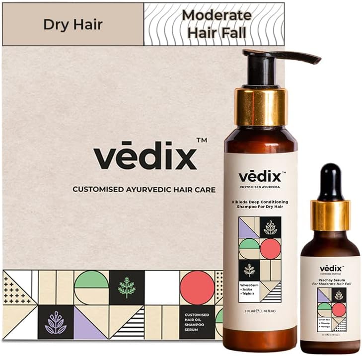 Vedix Ayurvedic Hair Care Combo, Customized Dry Shampoo and Hair Growth Serum For Dry Hair - 150 ml