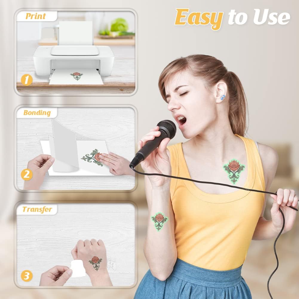 TransOurDream TruTemporary Tattoo Transfer Paper 7 Sets A4 (Glitter