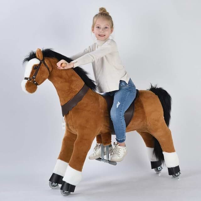 Ufree 44-Inch Large Mechanical Rocking Horse: Ride-On Toy for Kids and Adults
