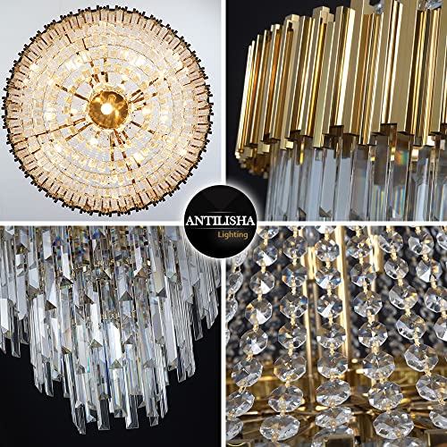Antilisha Crystal Chandeliers Contemporary Chandelier Foyer Entryway Lighting 21 Lights Pendant Ceiling Light Fixture For Grand Living Room Hallway Entry French Empire Style Extra Large 36'' #TOP4