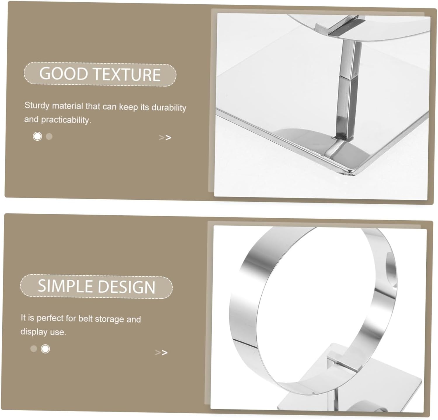 Happyyami Belt Display Stand Displays Pin Easels for Display Bracelet Stands Clothes Rack Taekwondo Stall Bangle Stand Tray Ring Card Storage Rack Bangle Holder Hanger Silver Stainless Steel