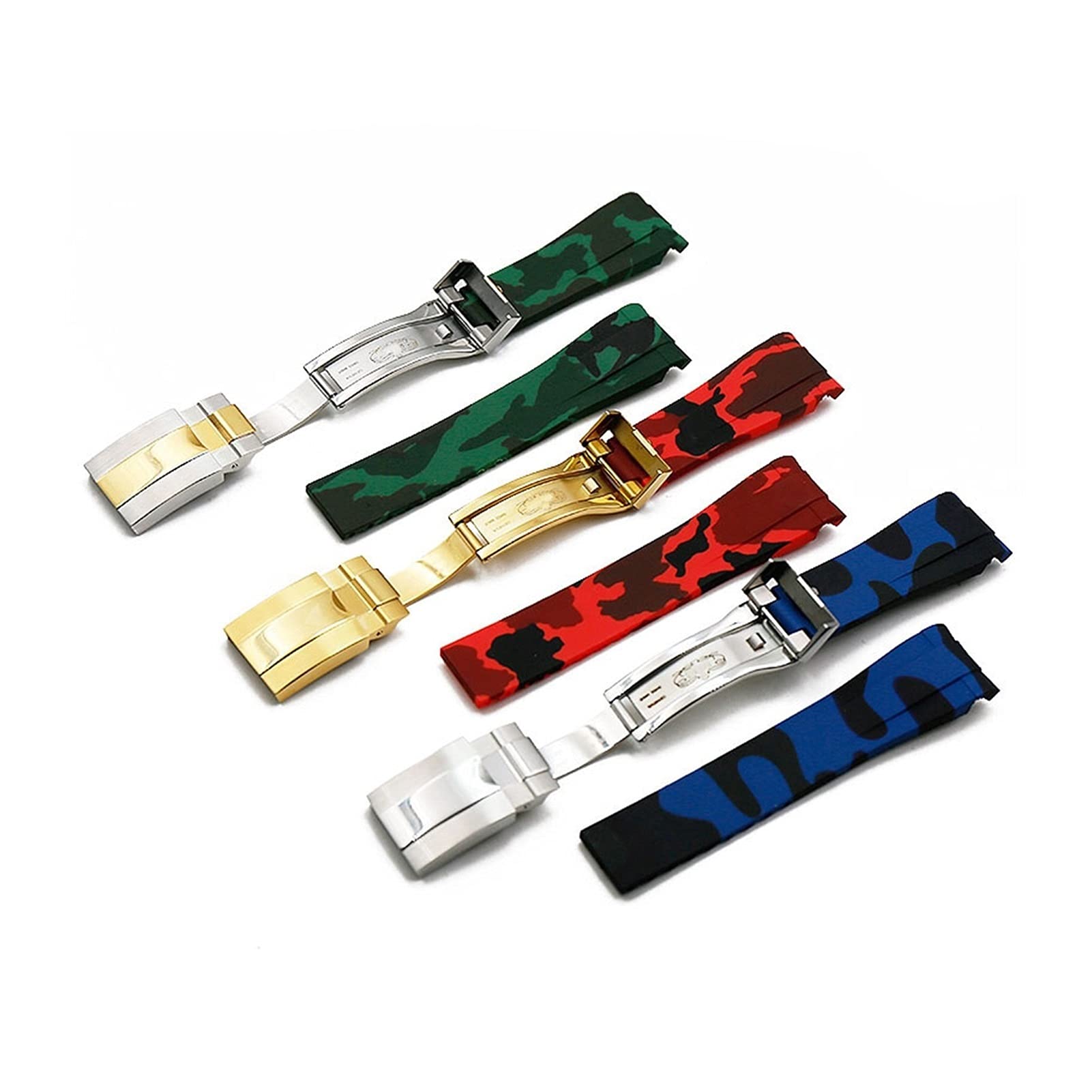 INFRI Gumowy pasek męski kamuflaż zegarek akcesoria do wody duch GMT wodoodporny silikonowy pasek damski 20 mm męski pasek do zegarka, 20mm, Agat