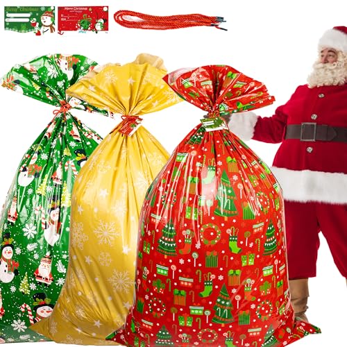 3 Stück Extra Große Geschenktüten Weihnachten, Folien...