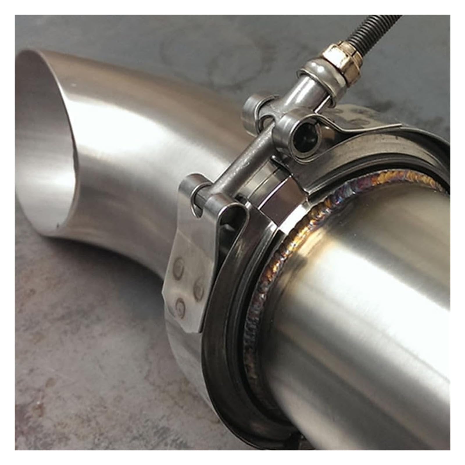 Zestaw obejm wydechowych, kołnierzy zaciskowych V-band ze stali nierdzewnej 38-152 mm do naprawy tłumika(45mm 1.75inch)